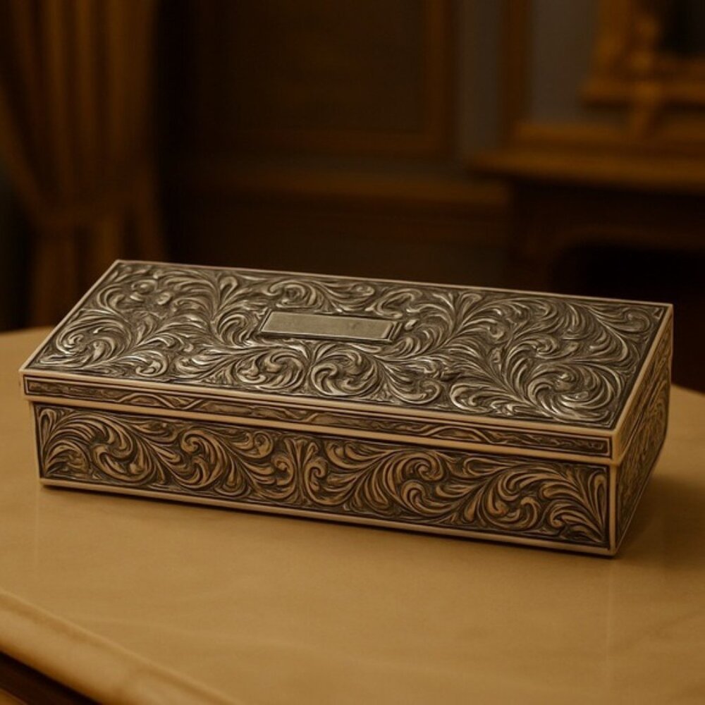 Vtg Godinger Silver 1992 Velvet-Lined Jewelry Box 9x4x2 | Quiet Luxury Decor - Picture 12 of 12